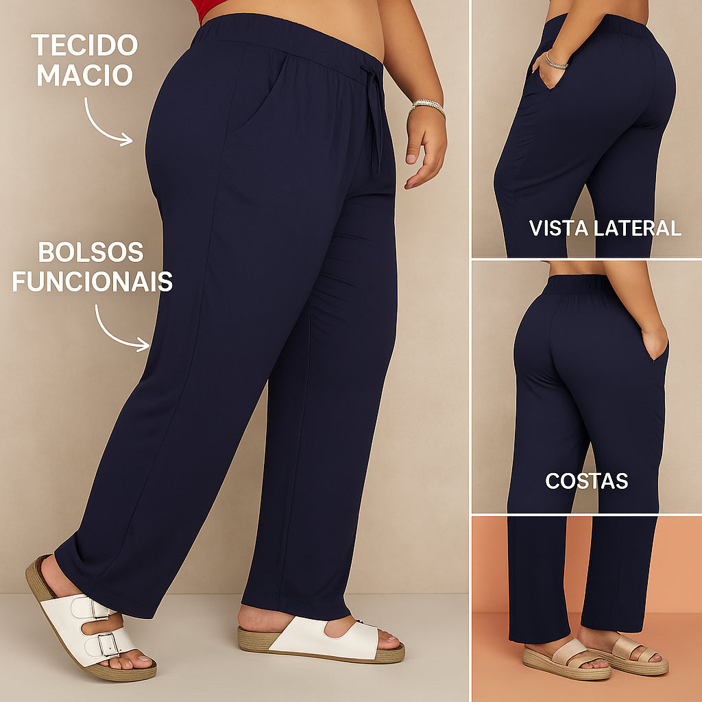 Calça Plus Size Feminina G5 Reta 60 Pilates Gestante Pijama Feminino M G GG G1 G2 G3 G4 Grávida
