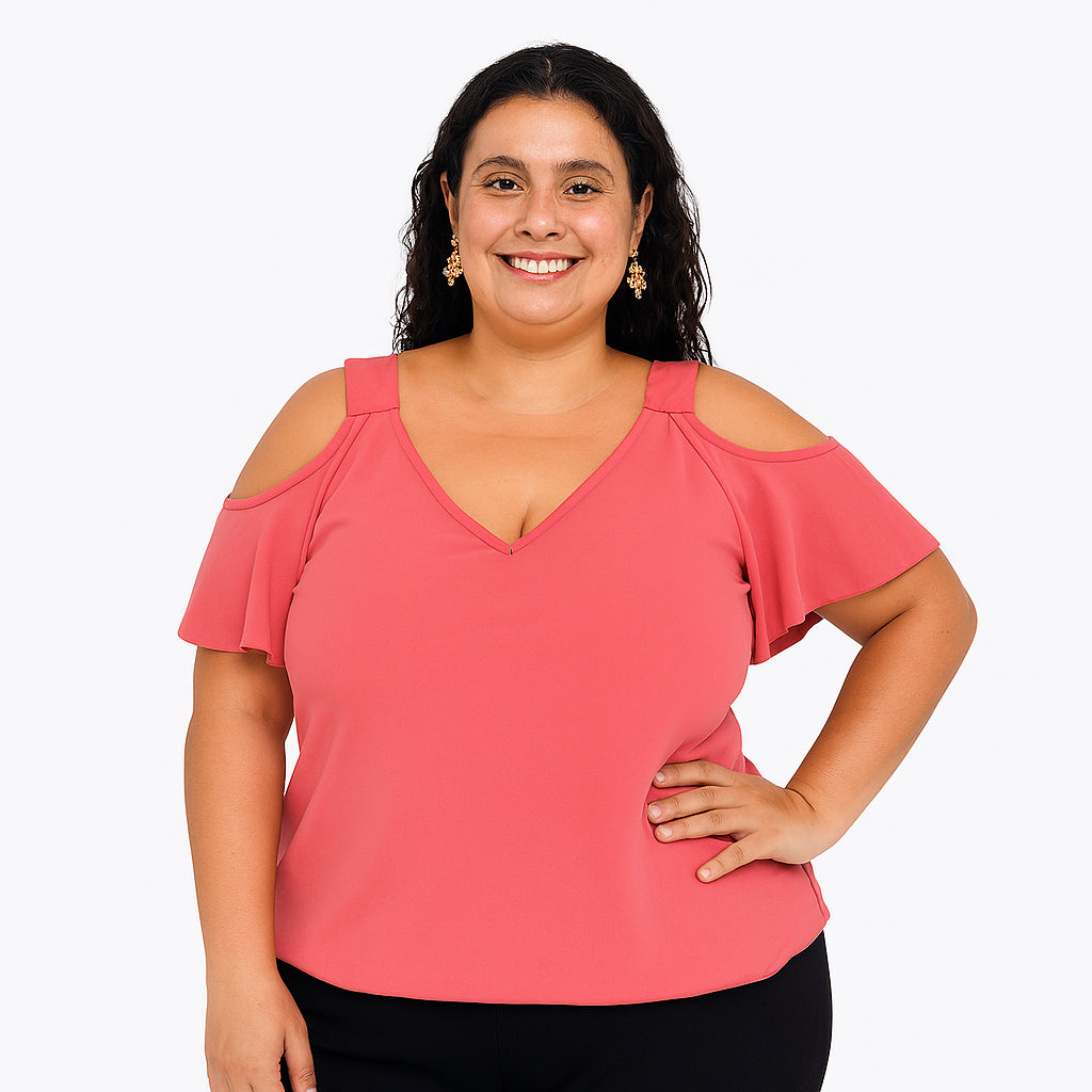 Blusa Ciganinha Feminina Plus Size Ombro a Ombro Blusinha Regata Duna Lisa Cigana Básica