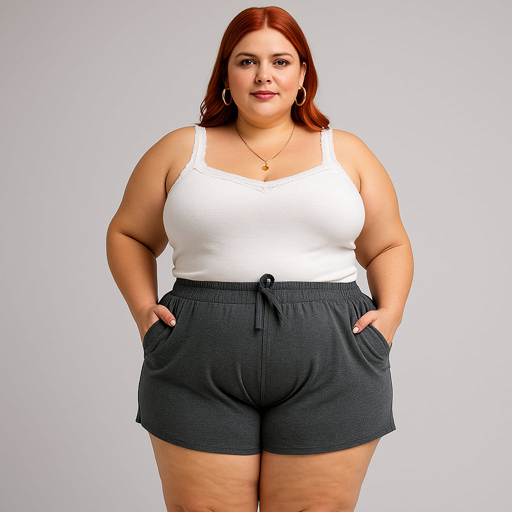 Short Feminino Plus Size Viscolycra Soltinho Malha Shorts Feminina M G GG G1 G2 G3 G4 G5 Gestante