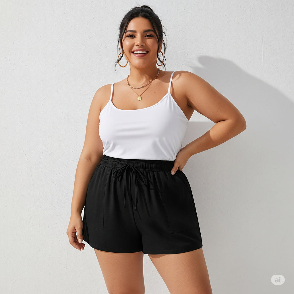 Short Feminino Plus Size Viscolycra Soltinho Malha Shorts Feminina M G GG G1 G2 G3 G4 G5 Gestante