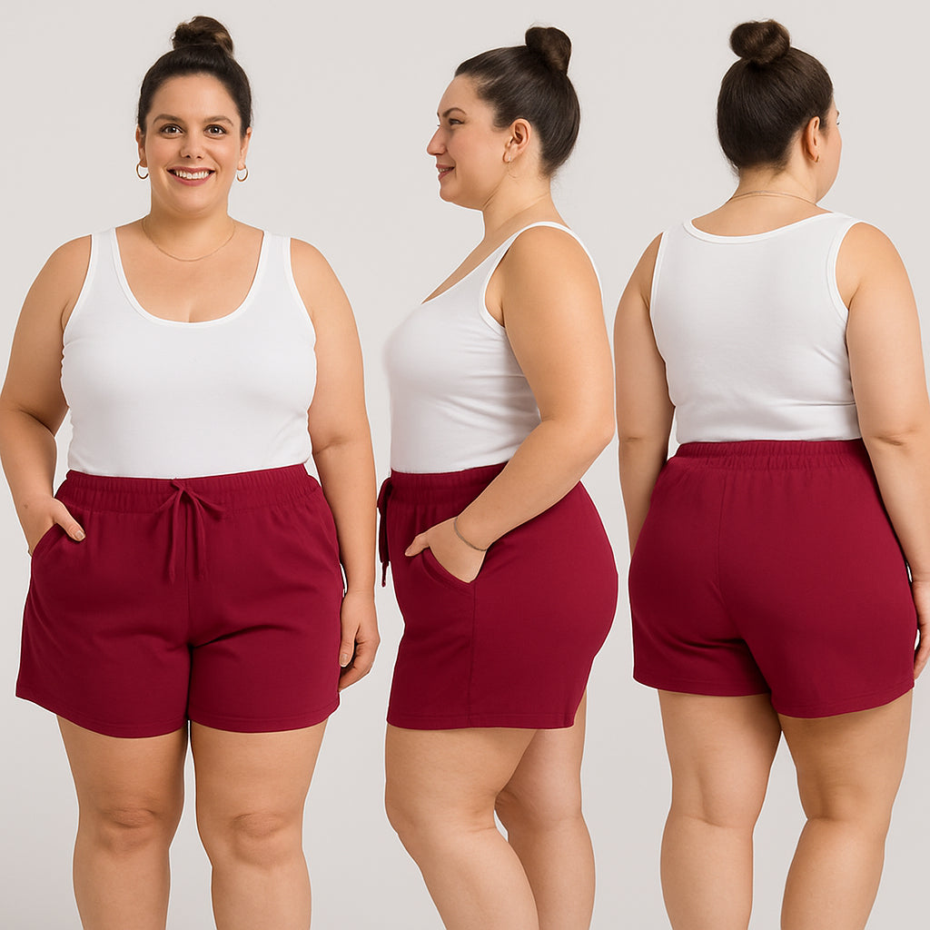Short Plus Size Feminino Soltinho Malha Vicolycra Shorts Feminina G1 G2 G3 G4 Shots plu Gestante