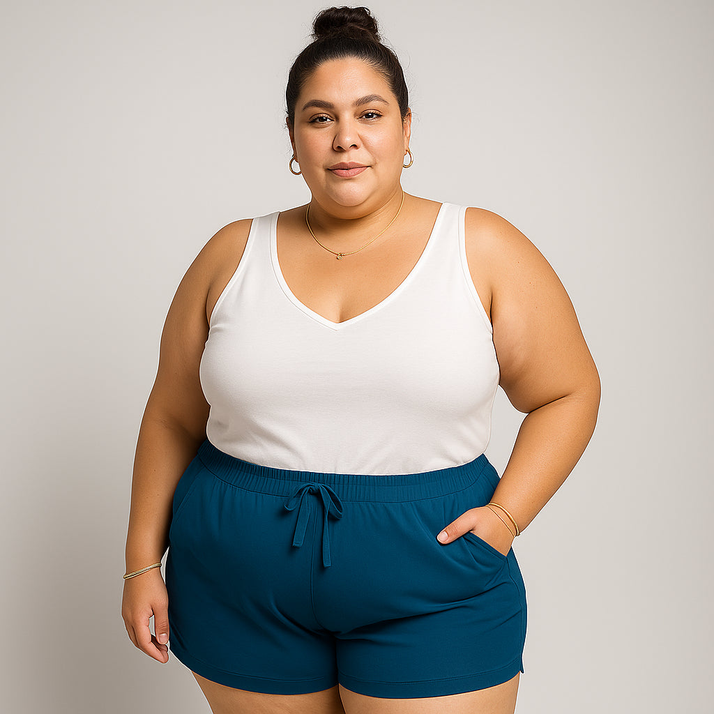 Short Plus Size Feminino Soltinho Malha Vicolycra Shorts Feminina G1 G2 G3 G4 Shots plu Gestante