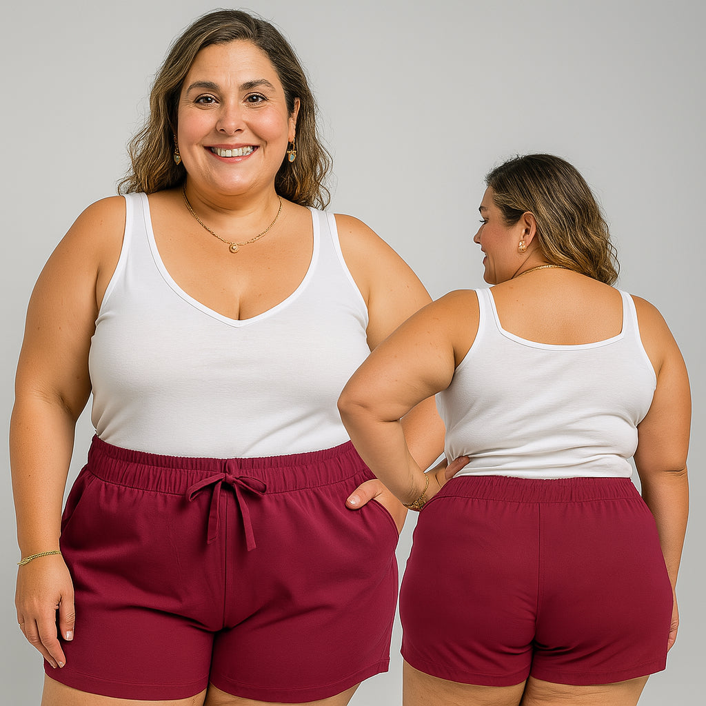 Short Plus Size Feminino Soltinho Malha Vicolycra Shorts Feminina G1 G2 G3 G4 Shots plu Gestante