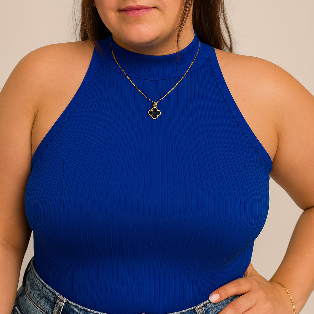 Blusa Regata Feminina Canelada Gola Alta Plus Size Cacharrel Blusinha Feminino Ribana Basica Elegante
