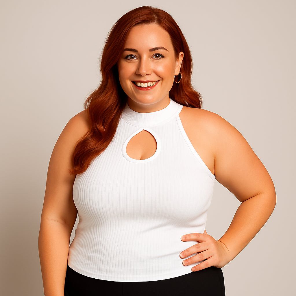 Blusinha Regata Feminina Canelada Blusa Gola Alta Plus Size Cacharrel Ribana Basica Elegante