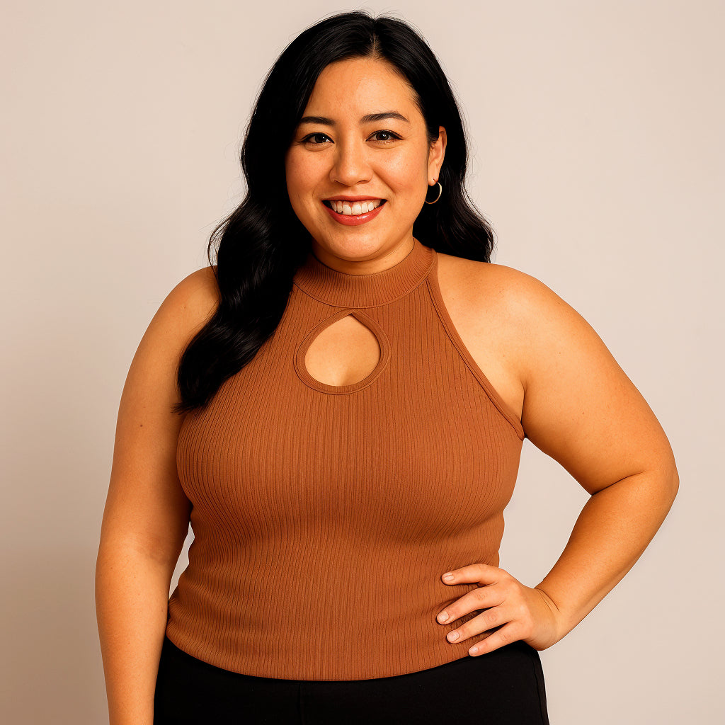 Blusinha Regata Feminina Canelada Blusa Gola Alta Plus Size Cacharrel Ribana Basica Elegante