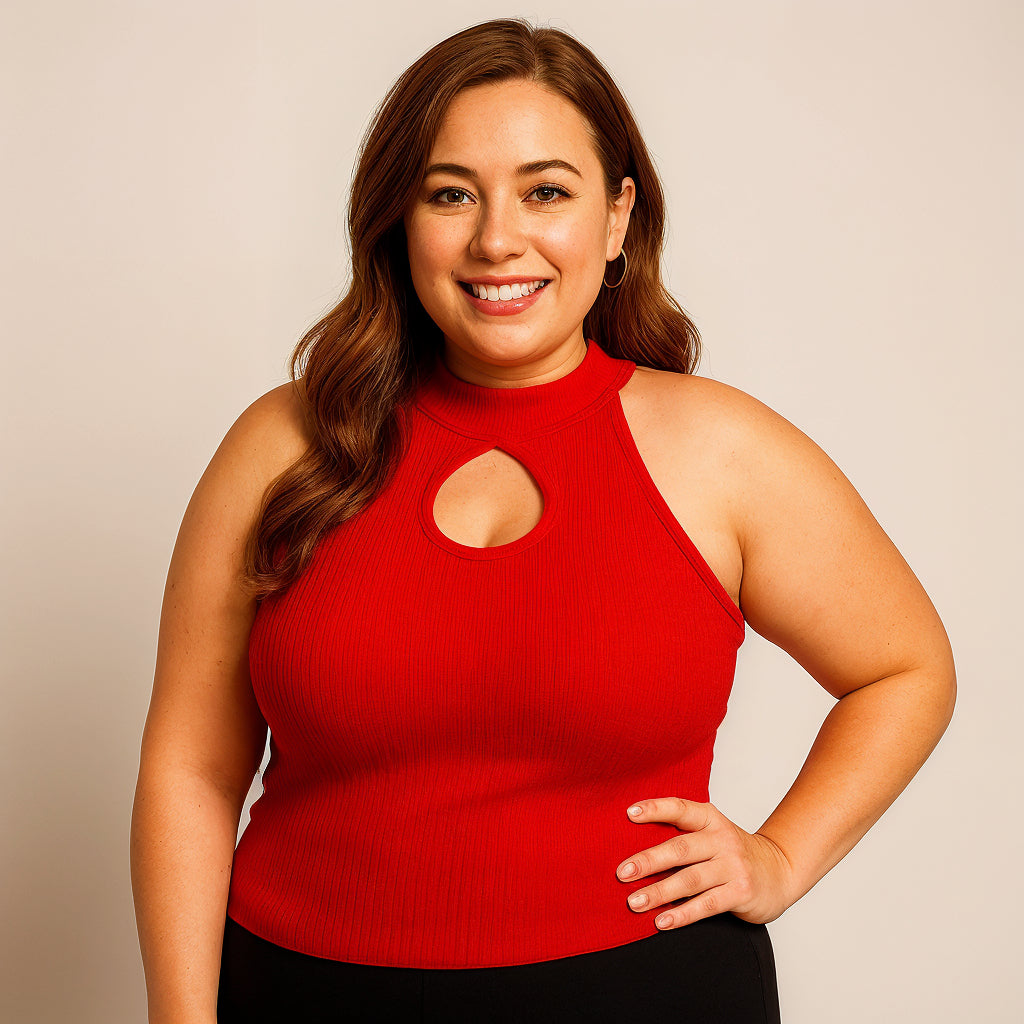Regata Feminina Ribana Canelada Blusa Plus Size Gola Alta Blusinha Cacharrel Basica Elegante