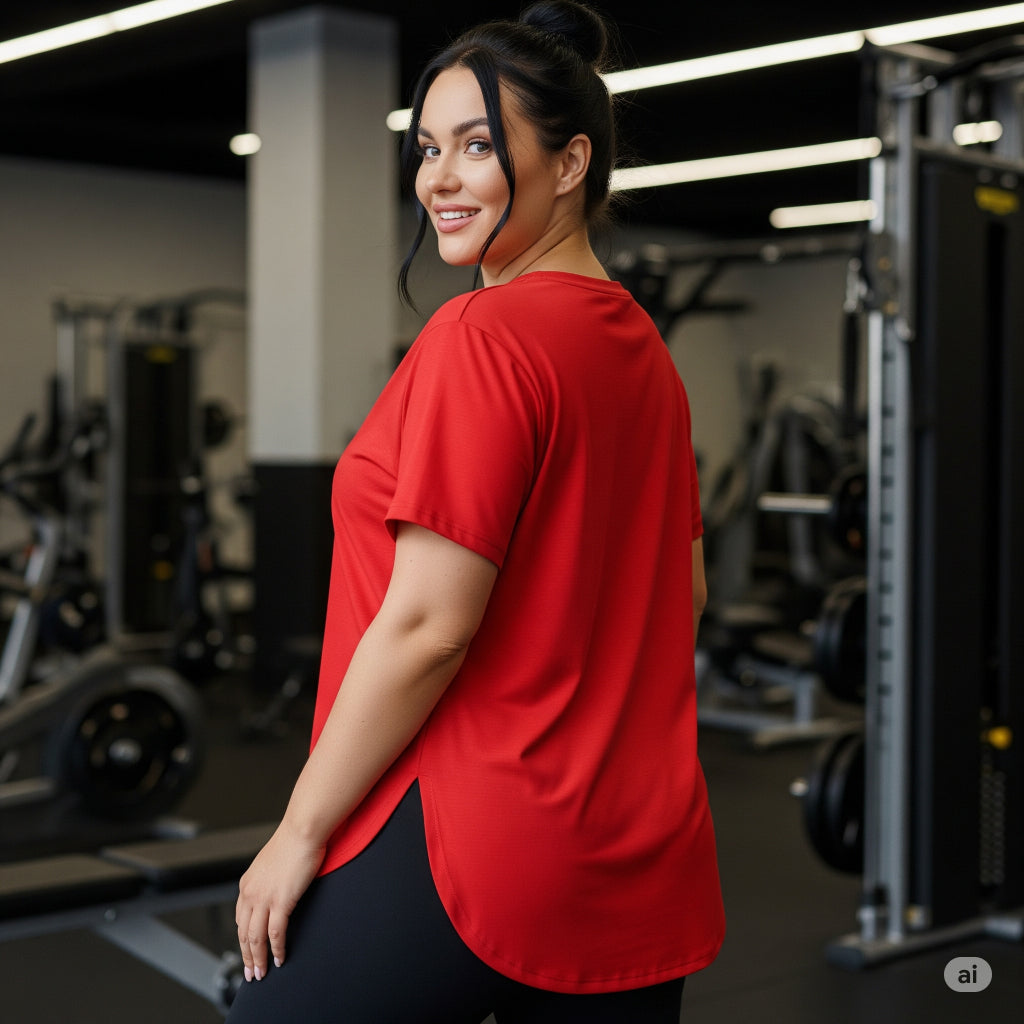 Blusa Tapa Bumbum Academia Plus Size Vest legging Feminina Confortável Blusas Soltinha Fitness