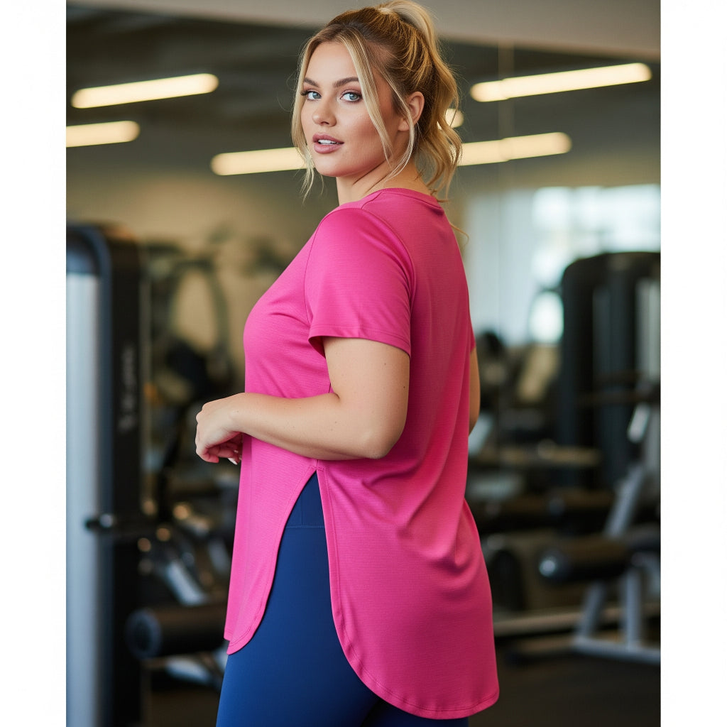 Blusa Tapa Bumbum Academia Plus Size Vest legging Feminina Confortável Blusas Soltinha Fitness
