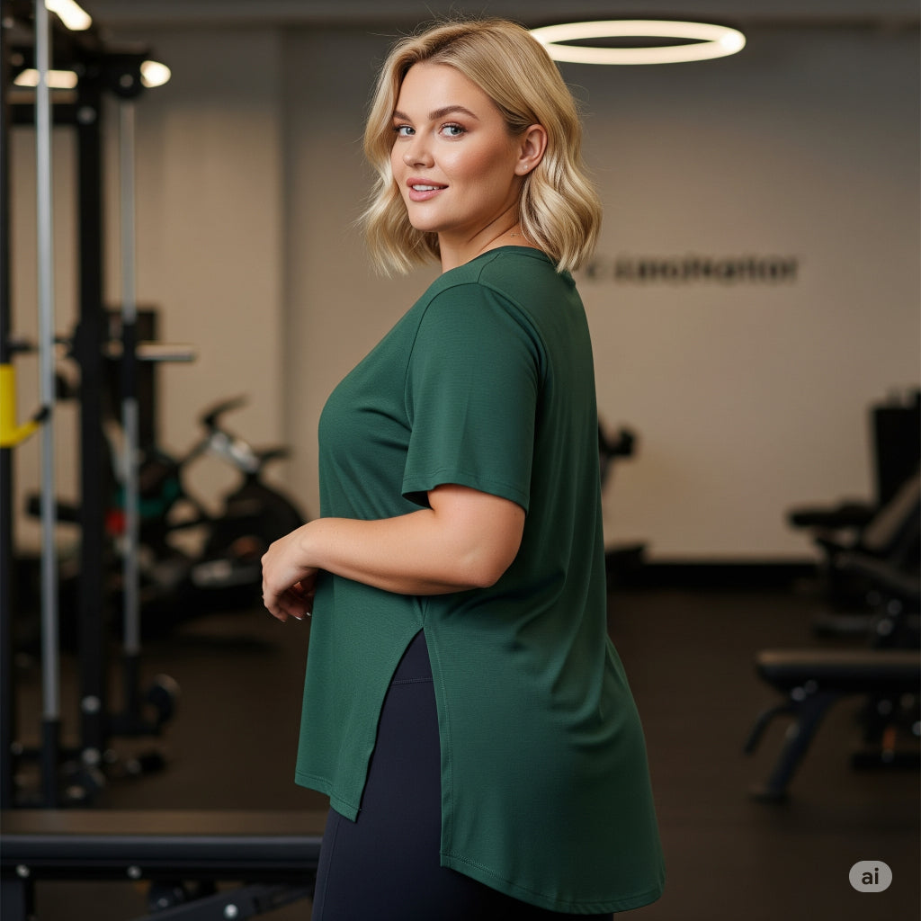 Blusa Tapa Bumbum Academia Plus Size Vest legging Feminina Confortável Blusas Soltinha Fitness