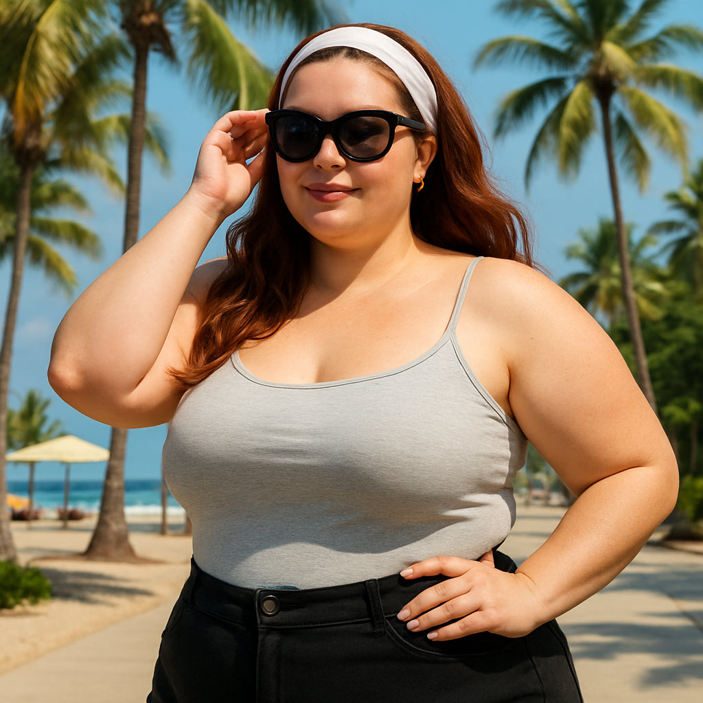 Blusa Regata Feminina Plus Size G1 ao G5 Blusas Básica Malha Viscolycra Soltinha Confortável Cavada Camiseta Alcinha