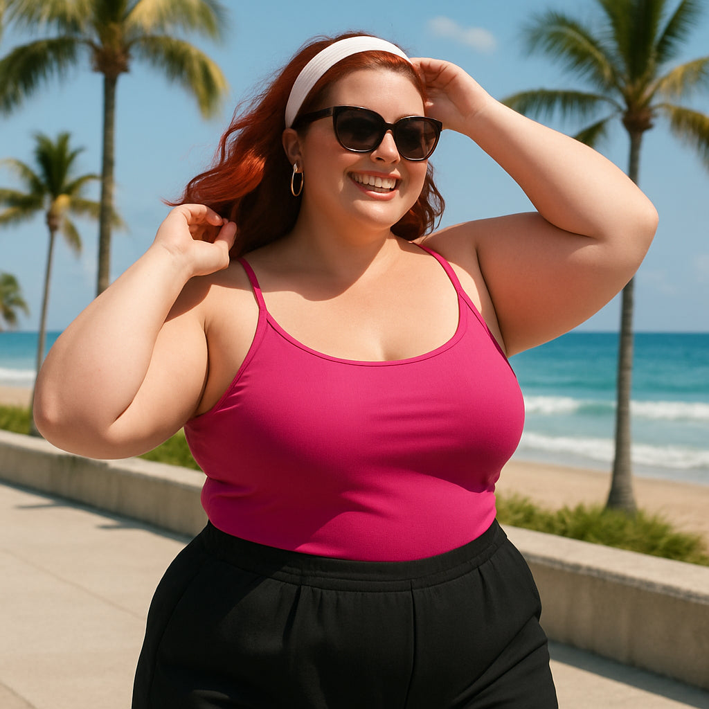 Blusa Regata Feminina Plus Size G1 ao G5 Blusas Básica Malha Viscolycra Soltinha Confortável Cavada Camiseta Alcinha
