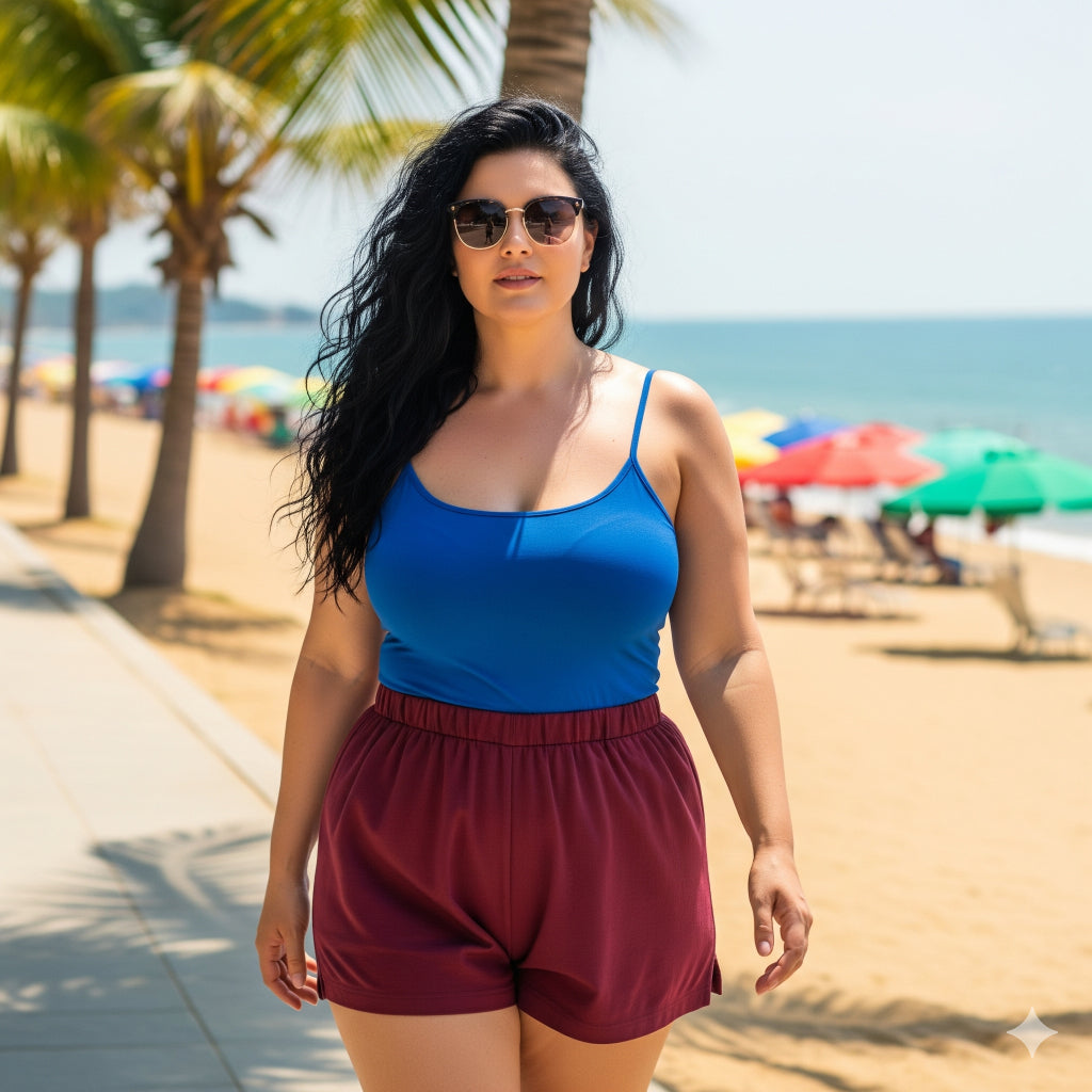 Regata Plus Size Feminina G1 ao G5 Blusa De Alcinha Blusinha Básica Camiseta de Alça Elegante Cavada