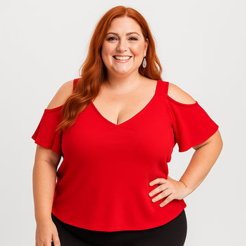Blusa Ciganinha Ombro a Ombro Plus Size Feminina Blusinha Regata Lisa Duna Cigana Básica