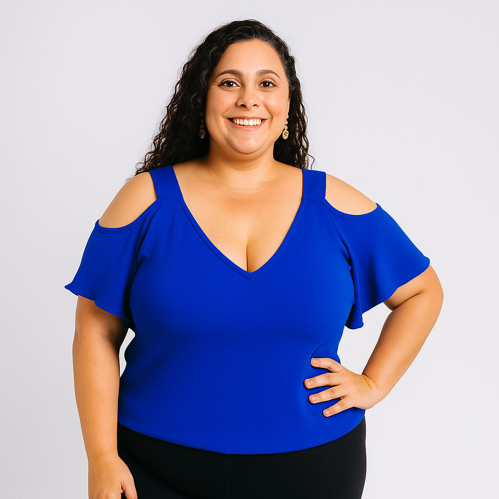 Blusa Ciganinha Ombro a Ombro Plus Size Feminina Blusinha Regata Lisa Duna Cigana Básica