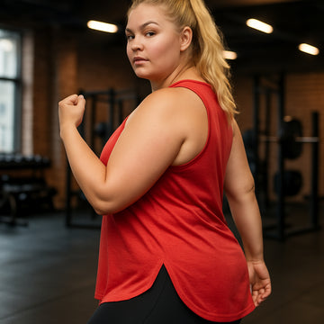 Regata Feminina Academia Plus Size Tapa Bumbum G1 ao G5 Alça Larga Soltinha Blusa Básica Viscolycra Cavada Verão Treino