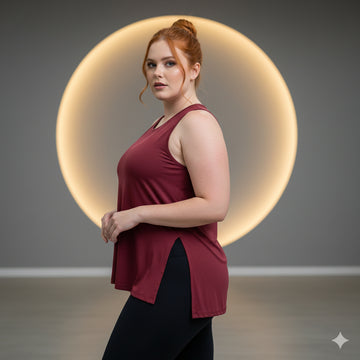 Regata Academia Feminina Plus Size Básica Tapa Bumbum Alça Grossa Soltinha Treino Cavada Confortável