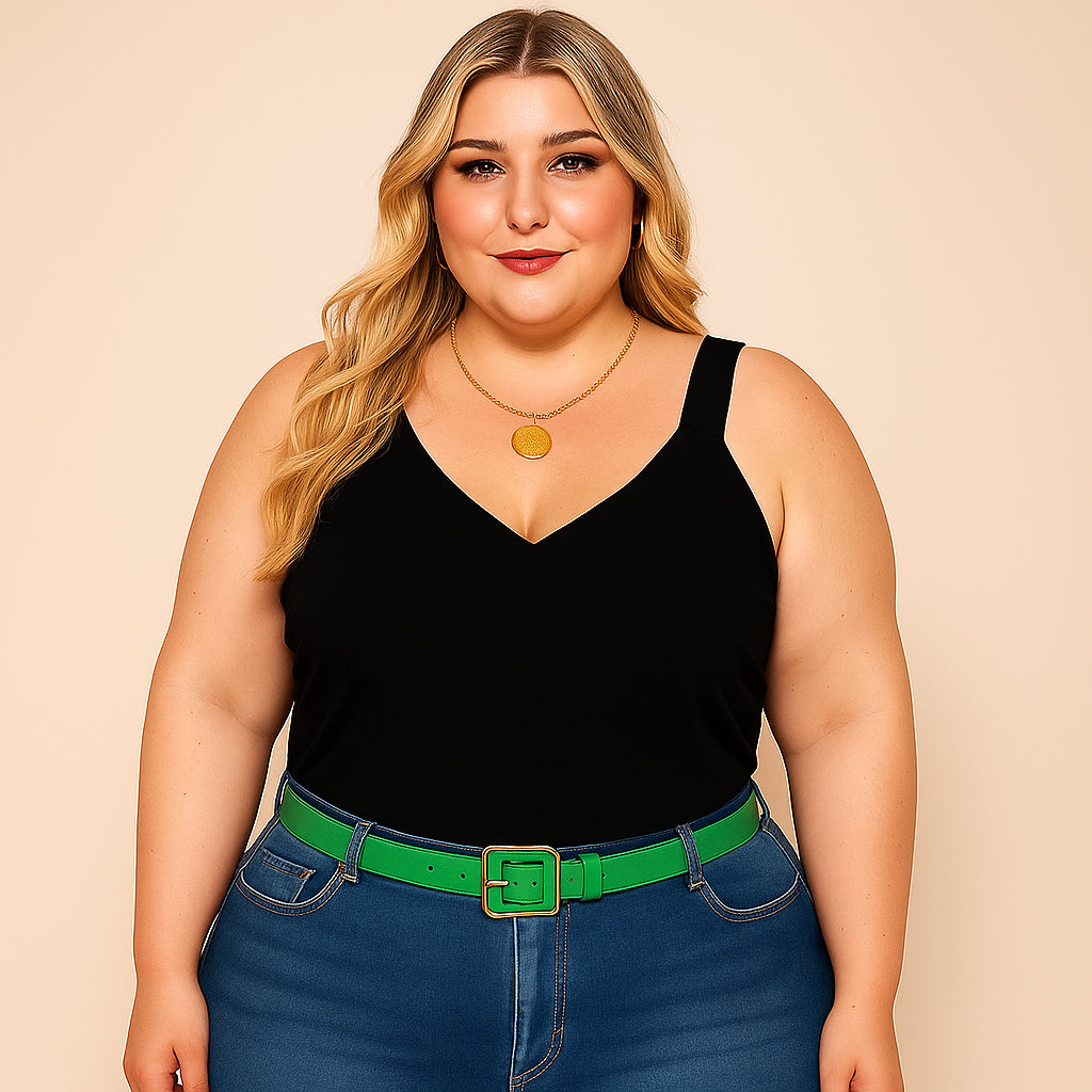 Regata Feminina Plus Size Duna Blusa Alça Grossa Verão Calor G1 ao G4 Regatas Femininas G2 G3