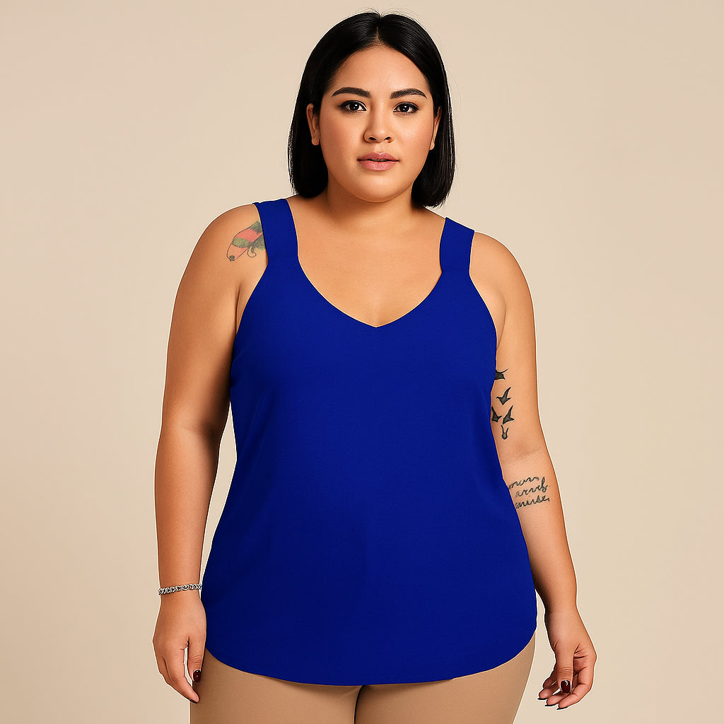 Blusa Regata Feminina Plus Size Duna Alça Grossa Verão Calor G1 ao G4 Regatas Femininas