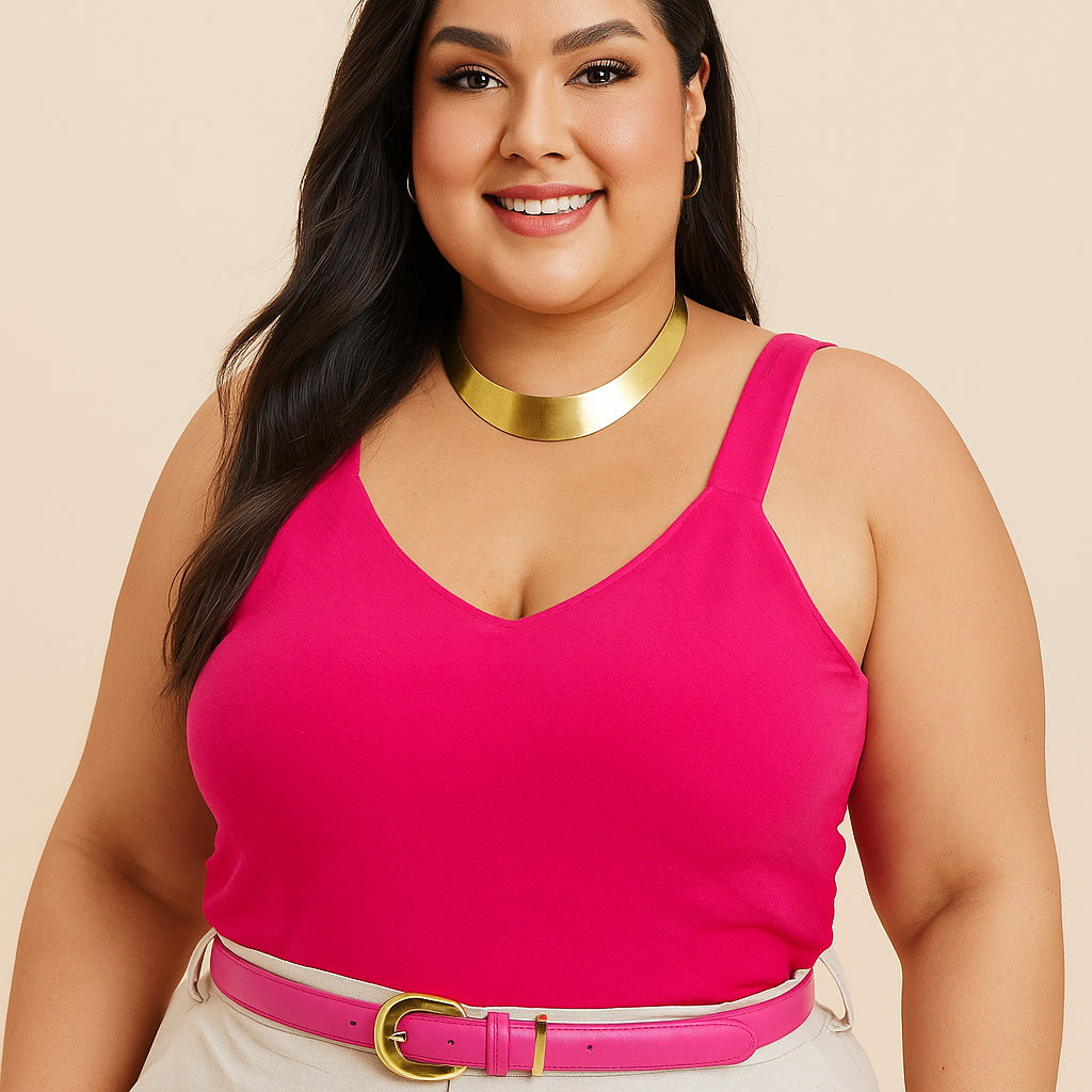 Regata Feminina Plus Size Duna Blusa Alça Grossa Verão Calor G1 ao G4 Regatas Femininas G2 G3