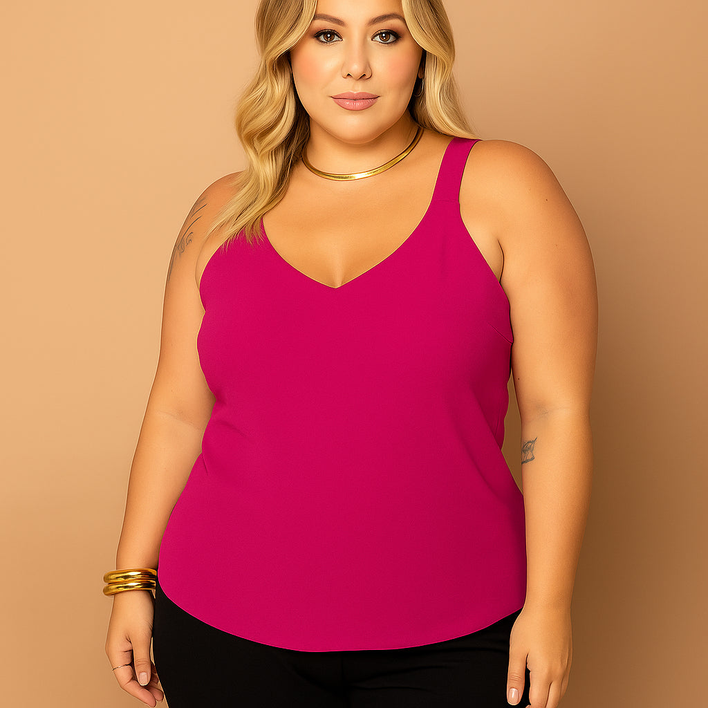 Regata Feminina Plus Size Duna Blusa Alça Grossa Verão Calor G1 ao G4 Regatas Femininas G2 G3