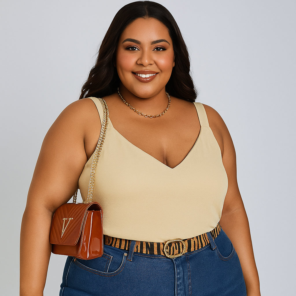 Regata Feminina Plus Size Duna Blusa Alça Grossa Verão Calor G1 ao G4 Regatas Femininas G2 G3